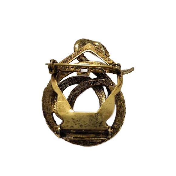 Vintage Arthur Pepper ART Coiled Snake Brooch Scarf Clip - Picture 7 of 13
